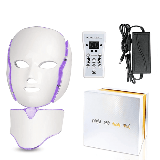 New 7 Colours Light Therapy LED Facial Mask with Neck Support