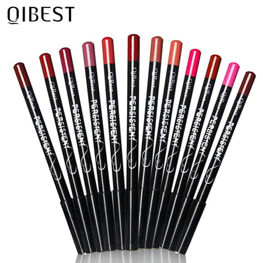 QIBEST 12 Colours Matte Lip Liner Pencil