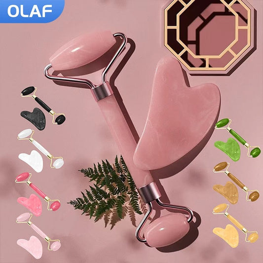 OLAF Gua Sha Scraper Board and Roller Tool For Face and Body
