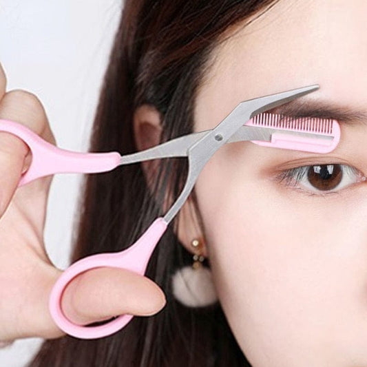 Stainless Steel Eyebrow Trimmer with Comb